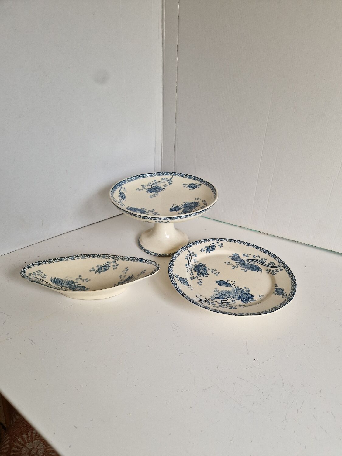 Lot of Sarreguemines Compotier Flat Dish Ravier Royat Models Ironstone