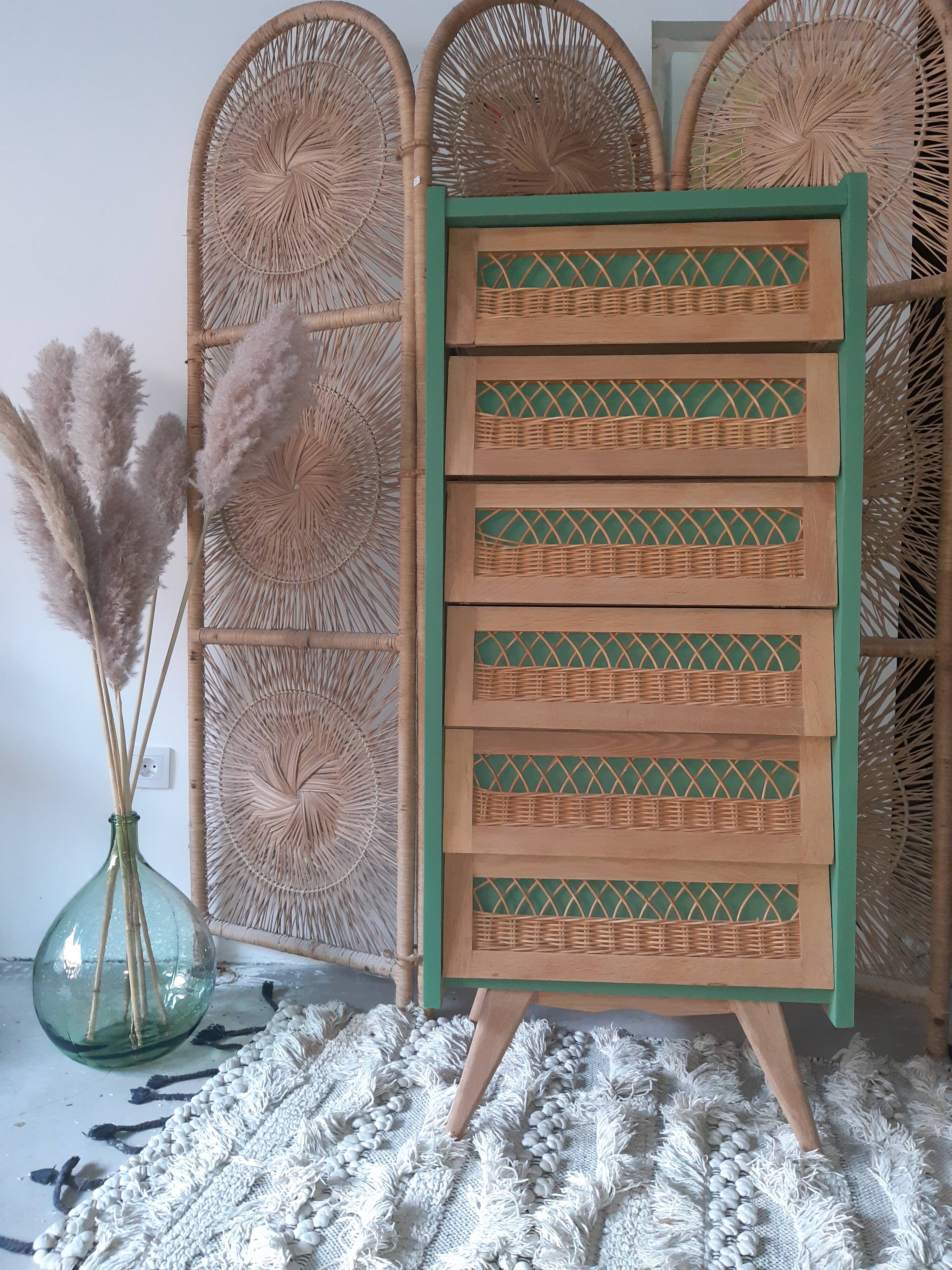 Vintage rattan chiffon