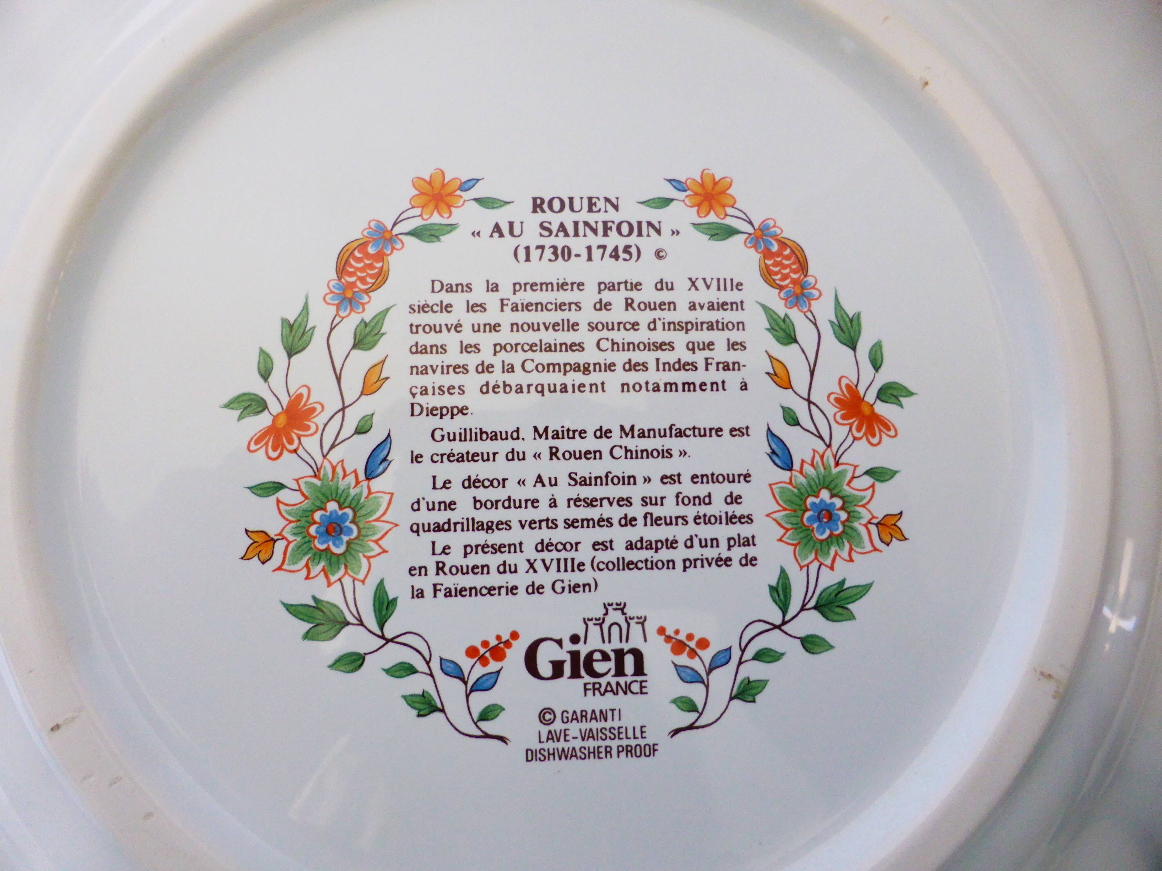 4 flat plates of Gien model Rouen 2106196