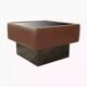 Table basse cuir et verre noir