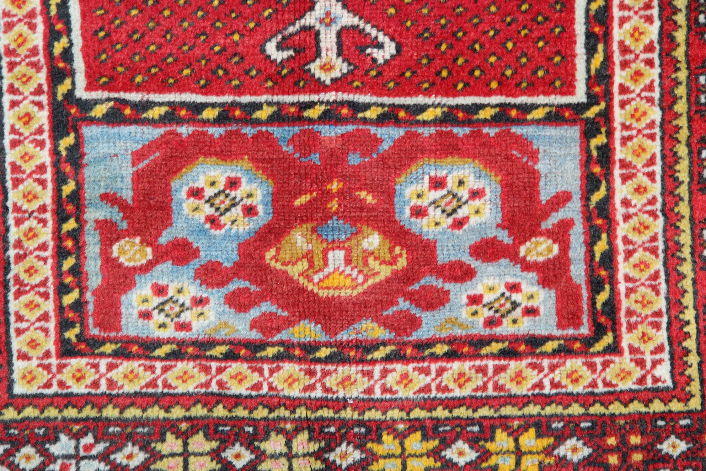 Yellow Red Wool Turkish Carpet Handmade Oriental Anatolian Area rug- 160x183cm