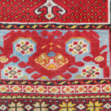 Tapis jaune en laine rouge turc fait à la main dans la région anatolienne orientale- 160x183cm