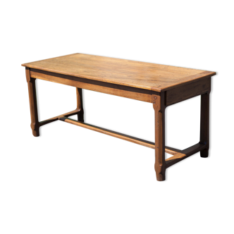 Wood farmhouse table, antique wood table, dining table, table with drawer, kitchen, countryside