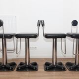 Set of 4 stools bar vintage by Joe Colombo for Zanotta