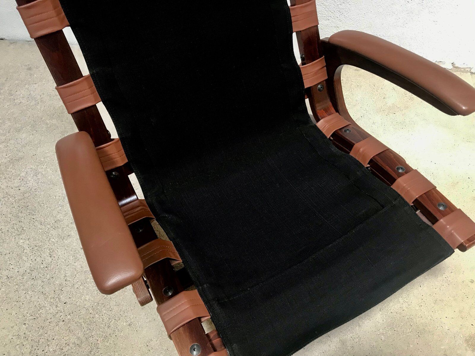 Scandinavian leather lounge chair by Elsa & Nordahl Solheim for Rybo Rykken, 1960s