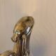 Carafe canard vintage en verre et argent