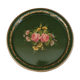 Russian tray in hand-painted sheet metal decoration old pink twigs and gilded border