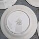 Lot of 8 flat plates in antique English earthenware, fine ware, with patterns.