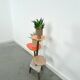 Hoge vintage plantentafel met messing en formica, plantenrek