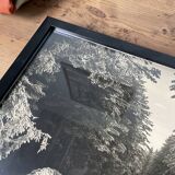 Old photograph snowy landscape