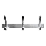 Vintage anodized aluminum wall coat rack - 3 hooks