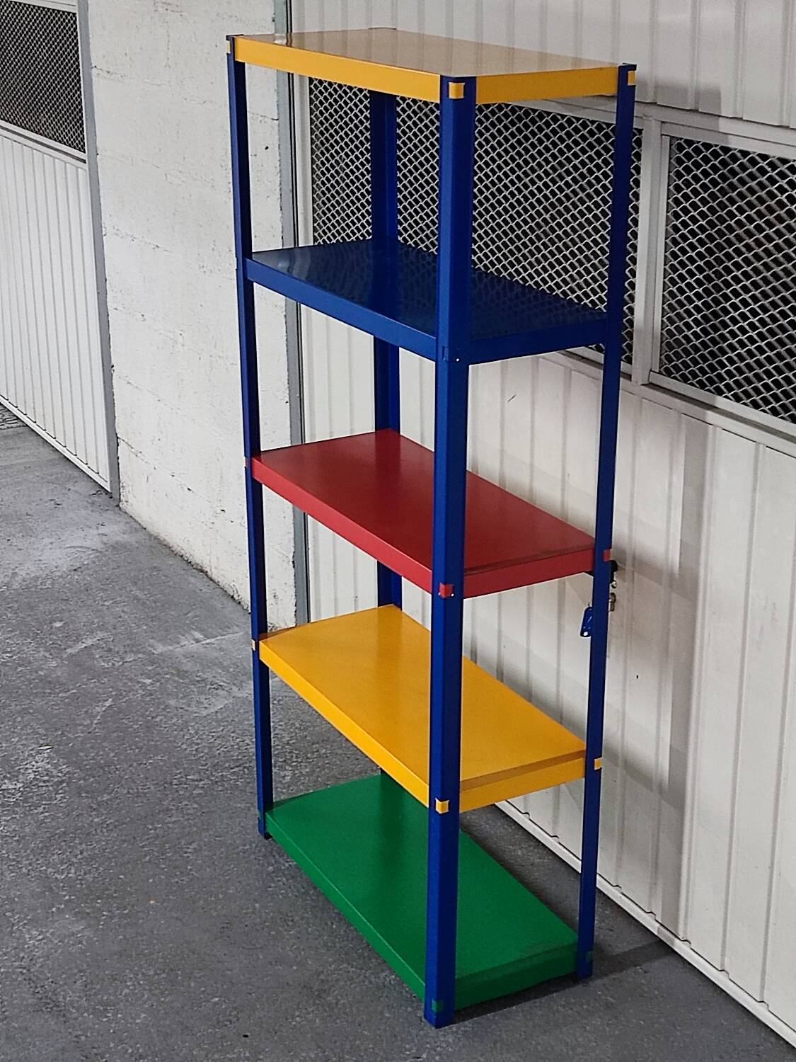80s colored shelves.