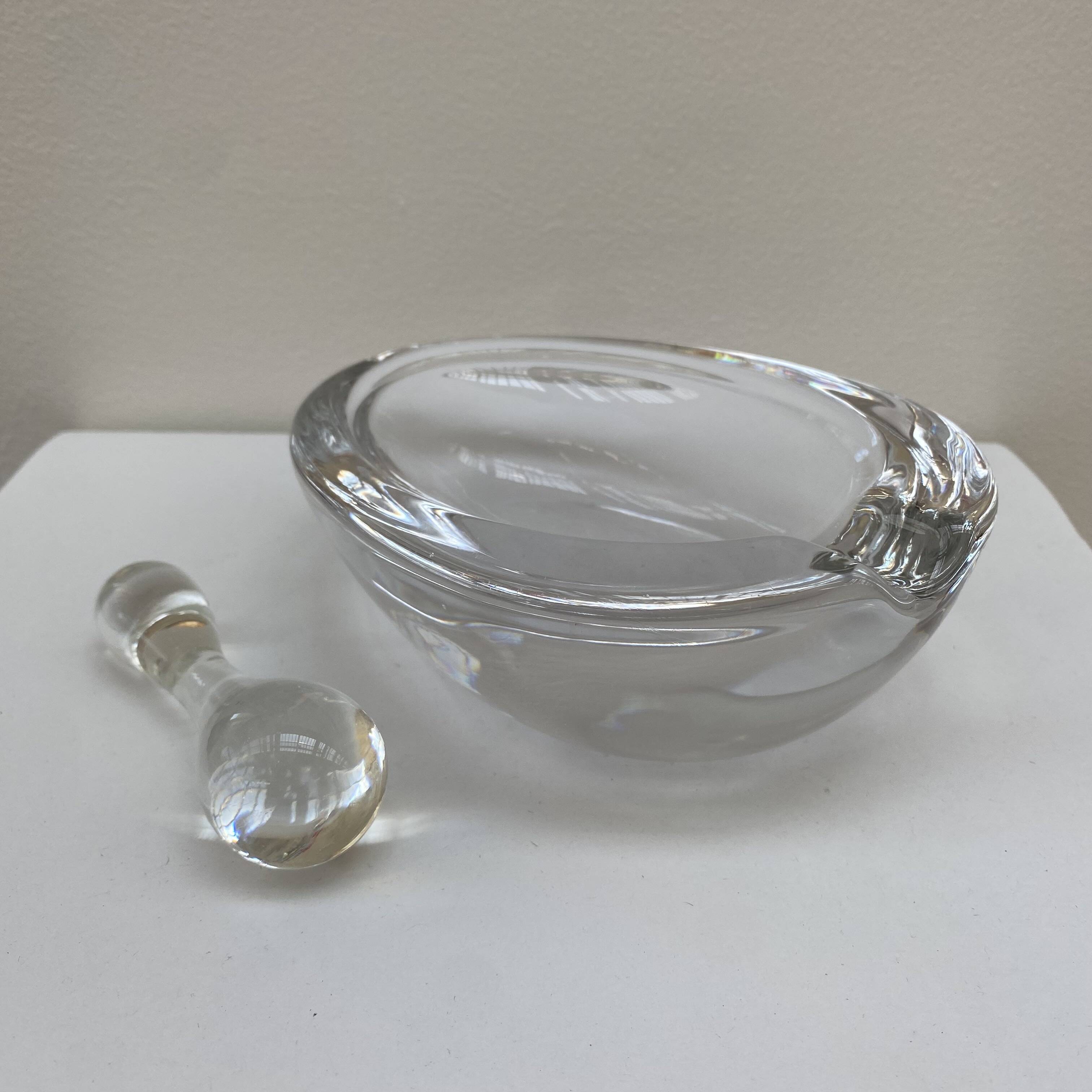 Large glass crystal ashtray by Art Vannes France