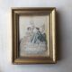 Lot de deux petits cadres portrait de marquises