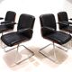 Set of 4 Martin Stoll Leather Dining/Conference Chairs by Professor Karl Dittert