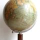 Globe terrestre Art Déco Verre éclairant par Columbus Verlag, Allemagne Vintage des années 30