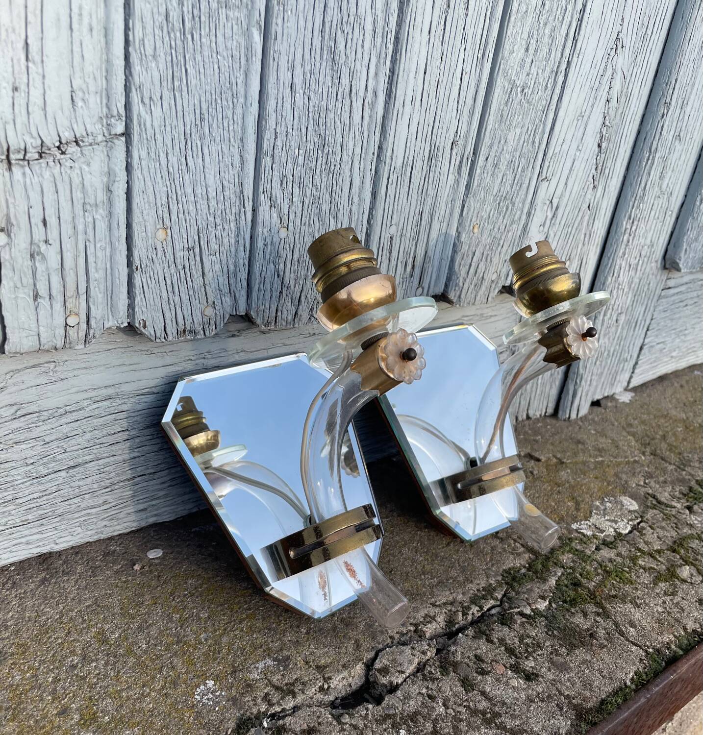 A pair of Venetian Murano wall sconces