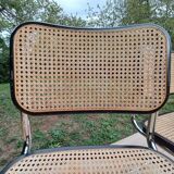 Pair of Marcel Breuer B32 Cesca black chairs