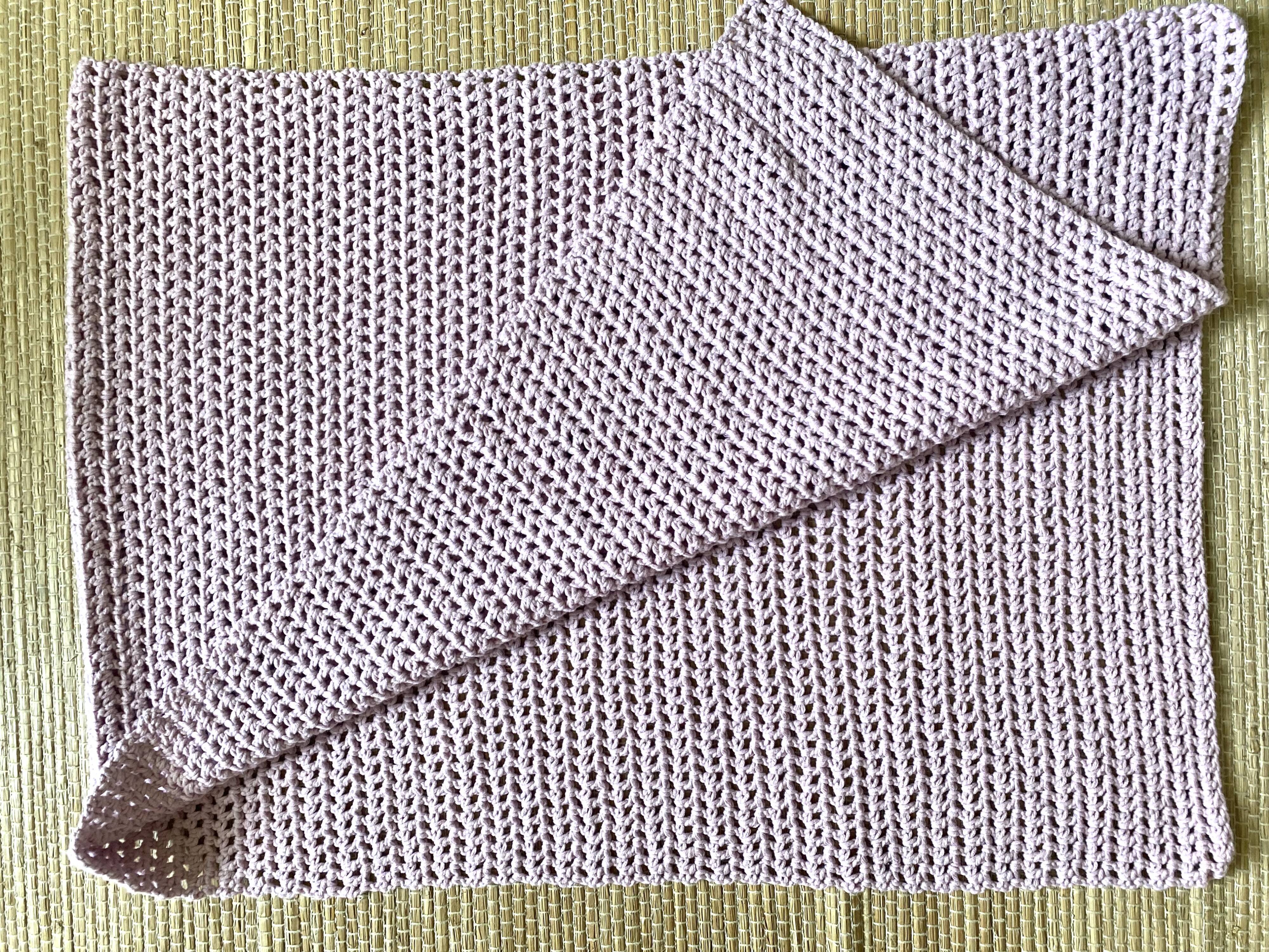Couverture crochet lilas 192x66