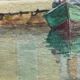 Old painting, Marine, signed Marie (1880-1977)