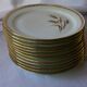 12 Wheat-patterned dessert plates - gold edged - pl -porcelaine vintage