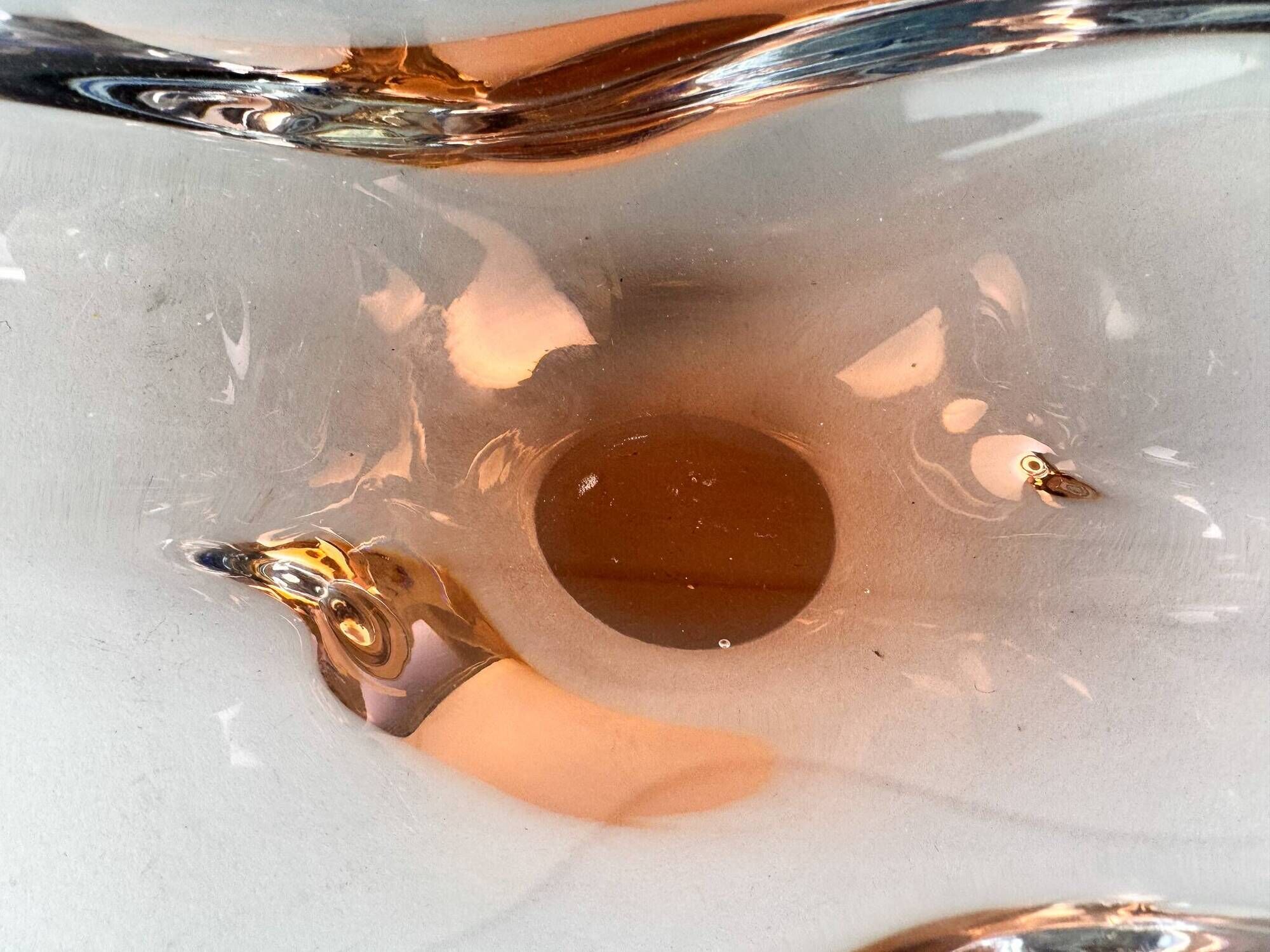 Bol en verre artistique des années 1960 par Chribska Glasswork, Tchécoslovaquie