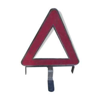 Ancien triangle de signalisation en métal vintage