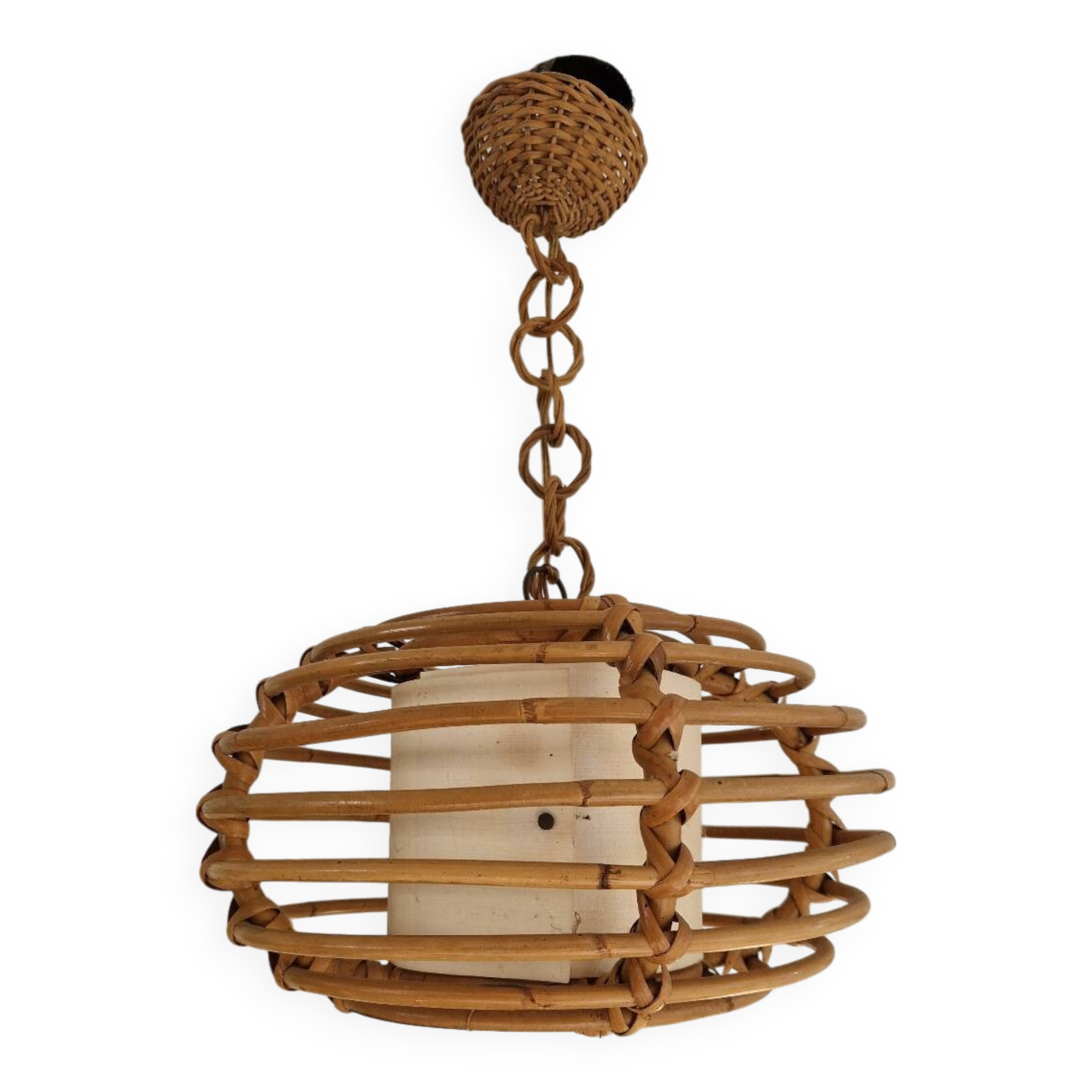 Rattan basket chandelier pendant light