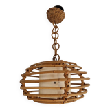 Rattan basket chandelier pendant light