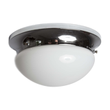 Opaline and chrome ceiling light  60s