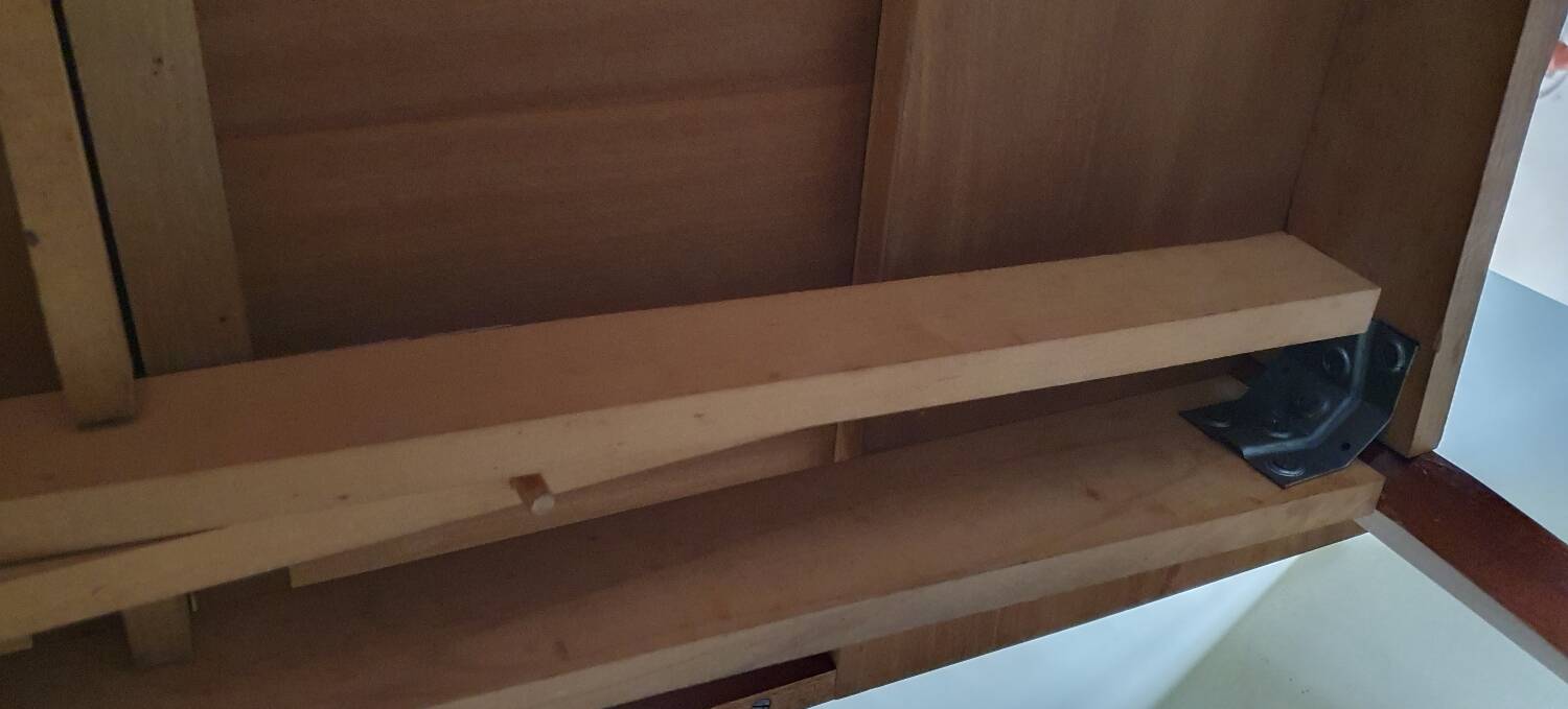 Varnished wooden table from the 1960s.