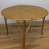 Round dining table 4 people rattan