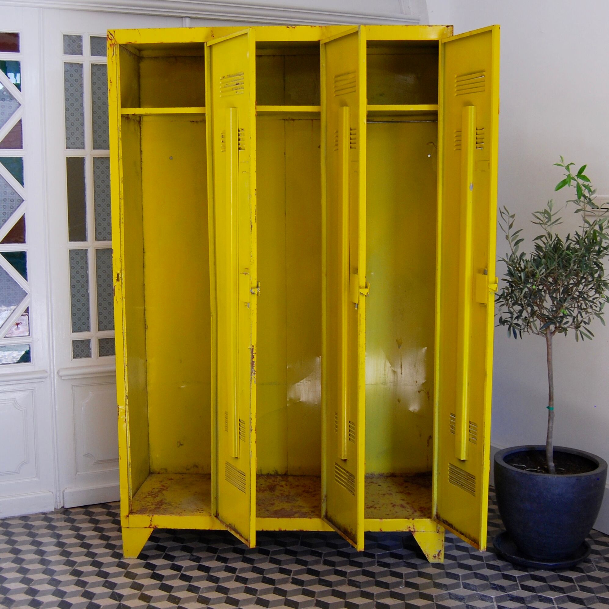 Industrial wardrobe 3 metal doors