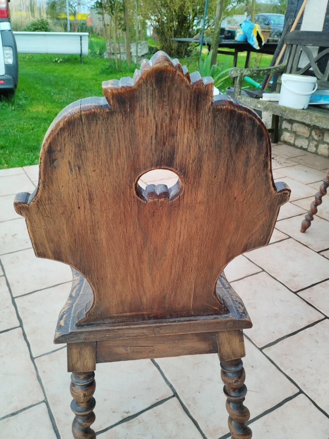 Pair of old Alsatian brutalist chairs