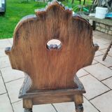 Paire de chaises brutaliste alsaciennes ancienne