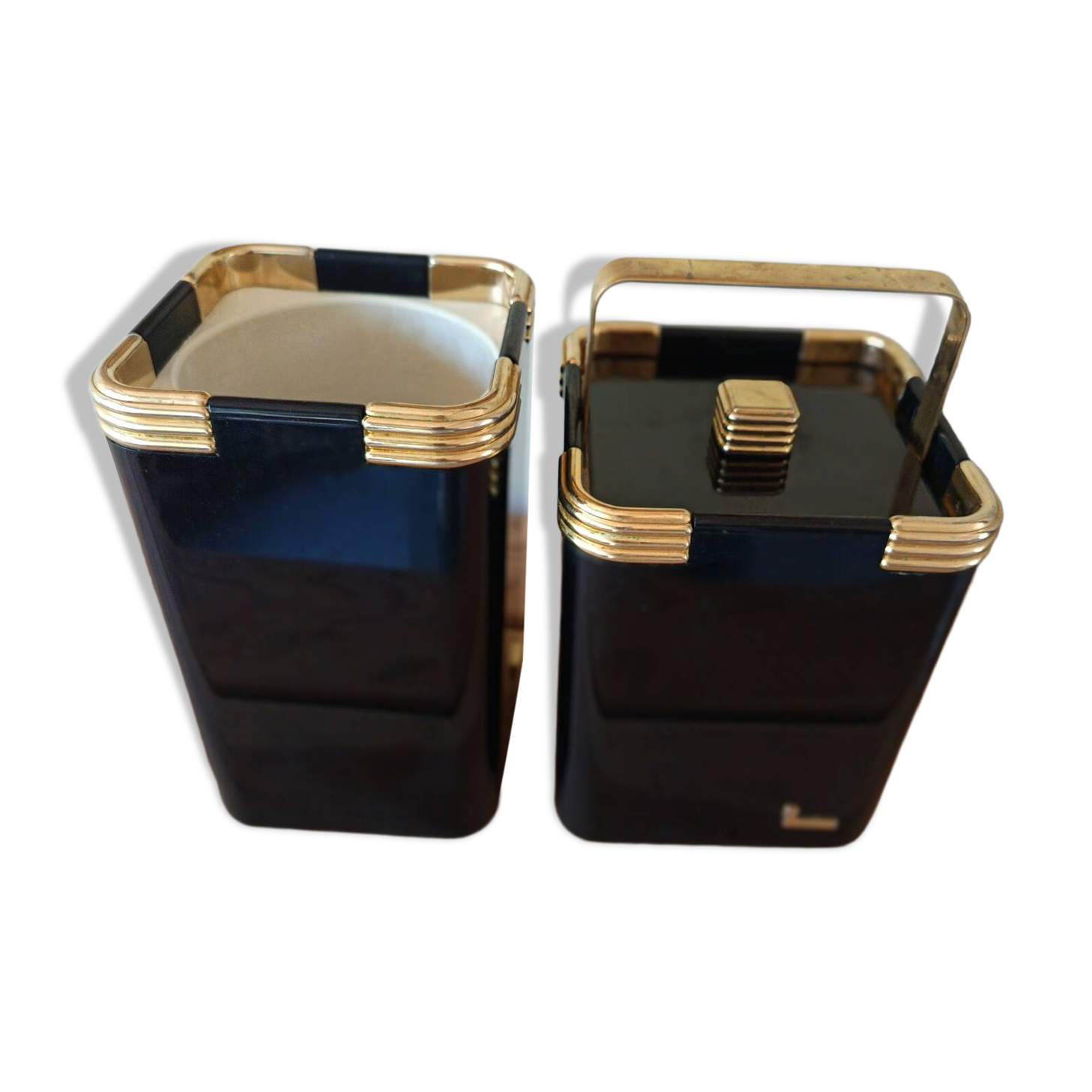 Vintage Bar Set LANCEL Paris – Ice Bucket & Bottle Holder