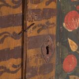 Antique wall cabinet painted with floral motifs (c.1850) #8