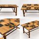 Dining table in stained rattan, bamboo and ceramic - audoux & minet