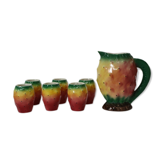 Set of six vintage glasses with jug fig shape of India