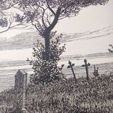 Antique print - Hiddensee cemetery - Lithograph from 1902