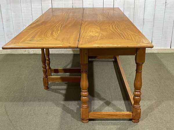 Grande console en acajou blond dépliable - travail indien des années 1980