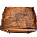 Wooden serving trolley with removable tray