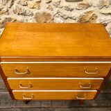 Vintage blond wood chest of drawers, circa 60s