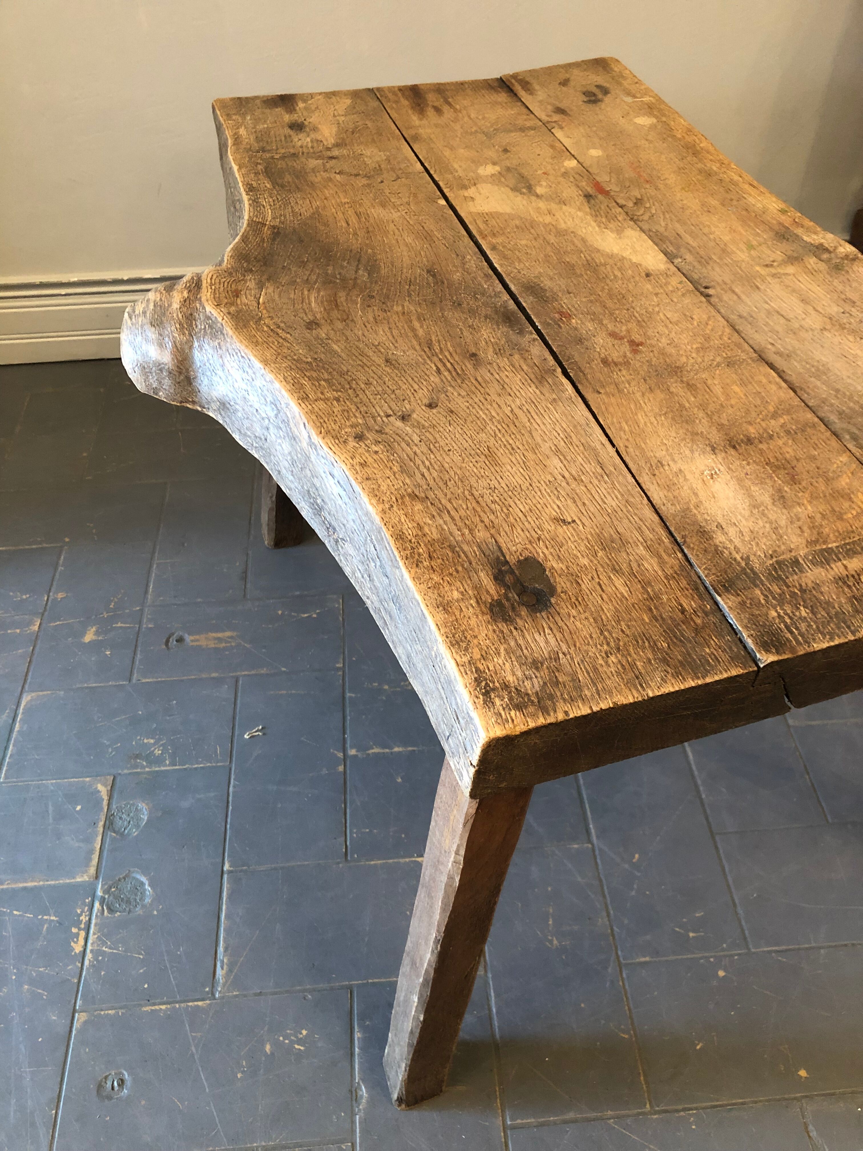 Brutalist oak coffee table