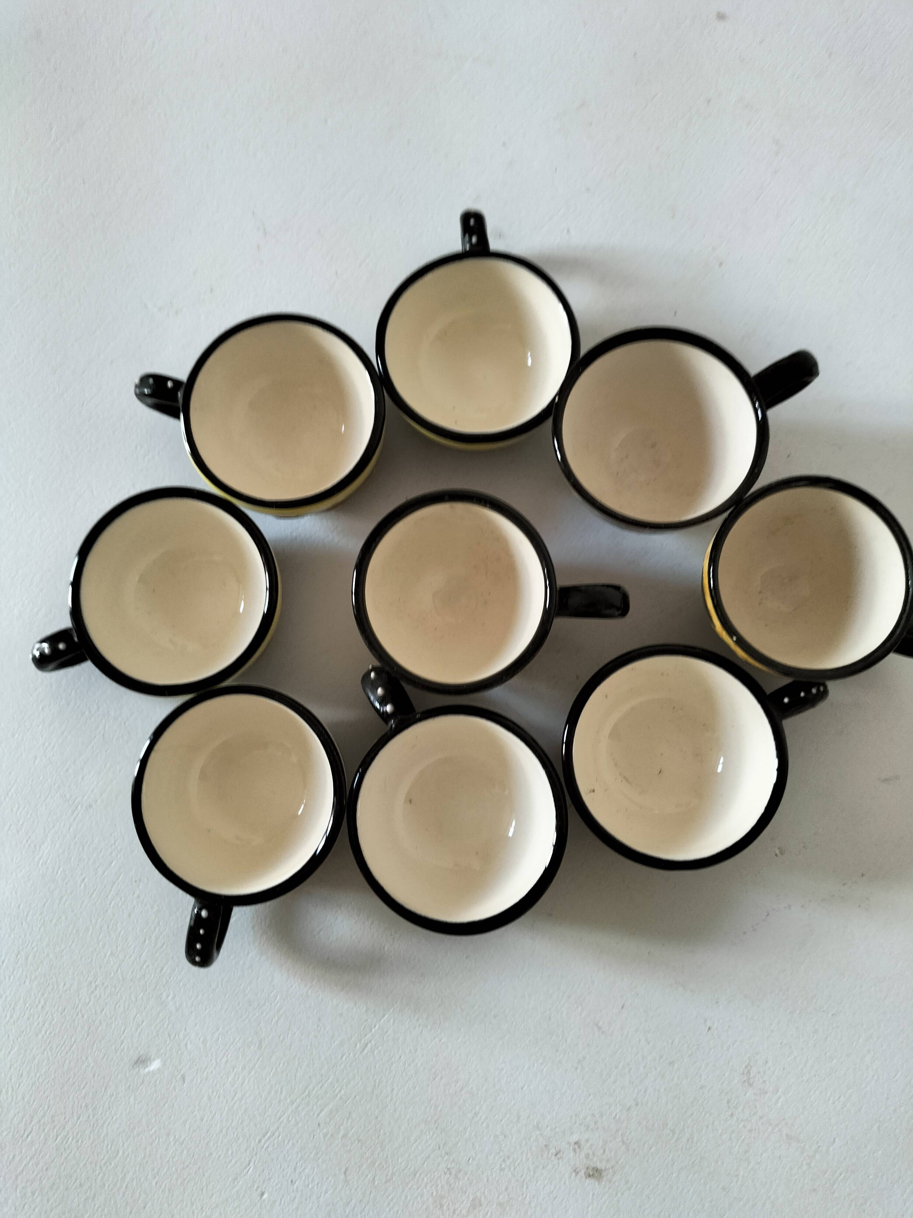 Vintage Breton mini cups – HB & St Jean – 9 pieces