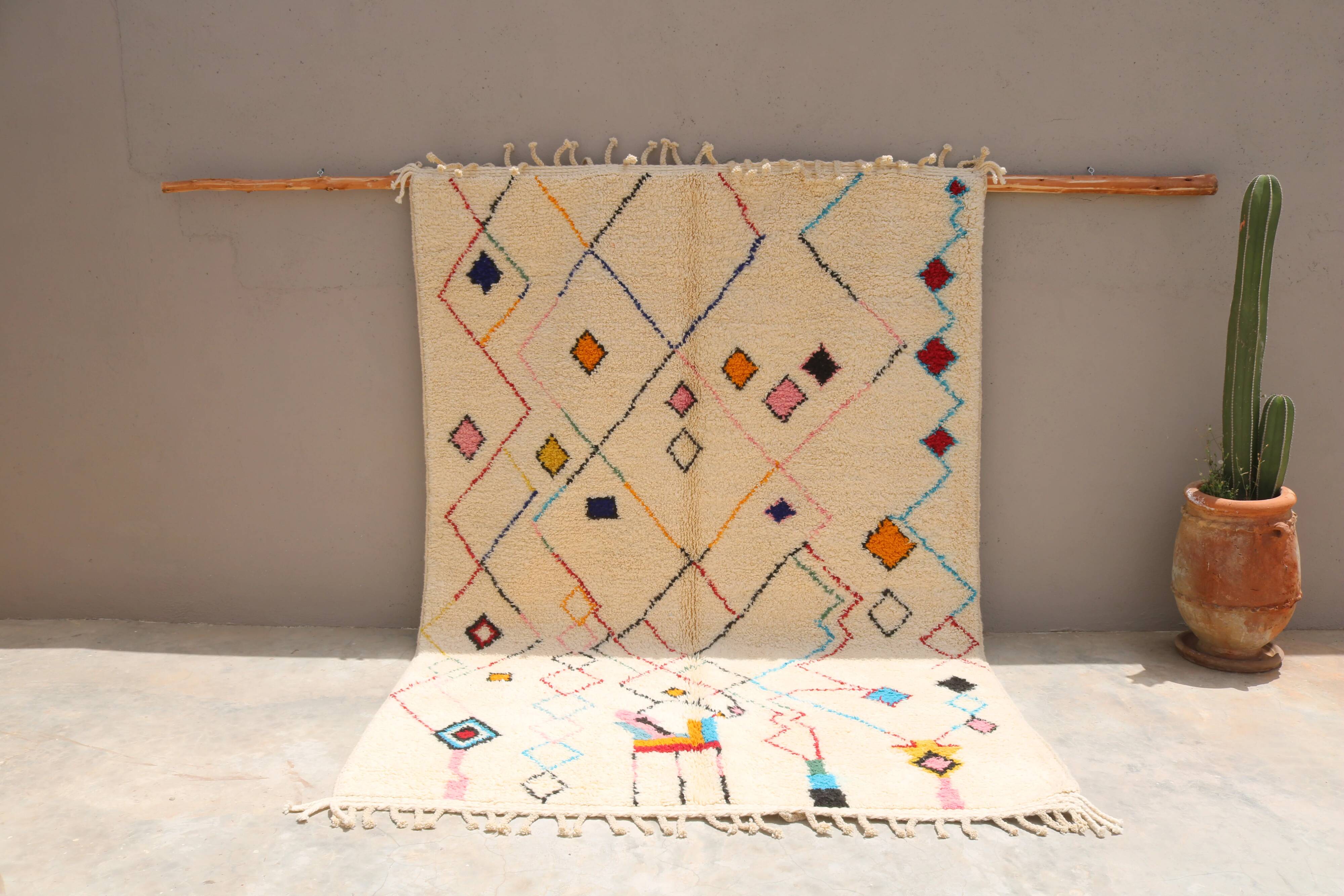 Large handmade colourful rug, 300 x 210 cm - G1081