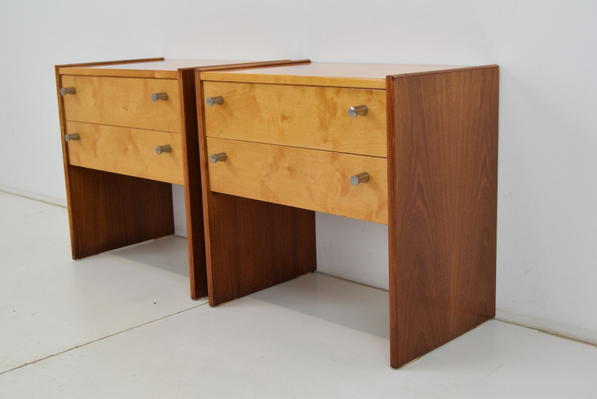 Pair of mid-century Bedside Tables,Bucovice,1970