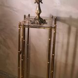 19th century bronze table lamp 38x16 blue opaline, very beautiful,