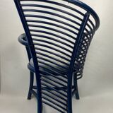 Set of 4 sculptural rattan bamboo dining chairs, Flechtatelier Schütz, Germany 1980s