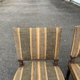 Paire de chaises anciennes style Louis XIII à pieds torsadés